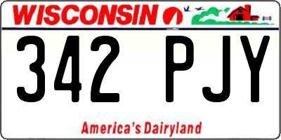 WI license plate 342PJY