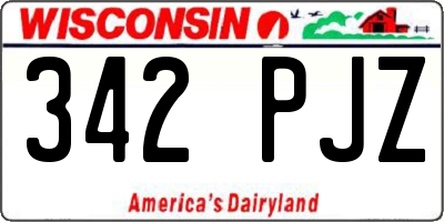 WI license plate 342PJZ