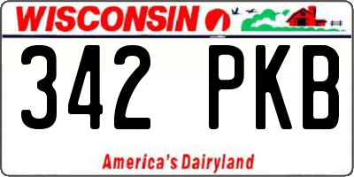 WI license plate 342PKB