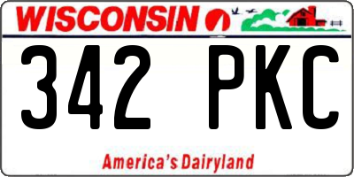 WI license plate 342PKC