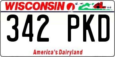 WI license plate 342PKD