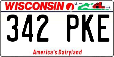 WI license plate 342PKE