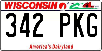 WI license plate 342PKG