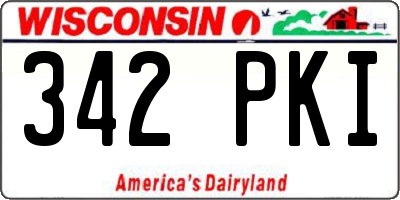 WI license plate 342PKI