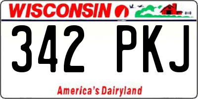 WI license plate 342PKJ