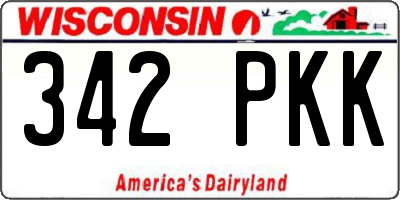 WI license plate 342PKK