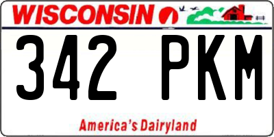 WI license plate 342PKM