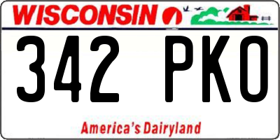 WI license plate 342PKO