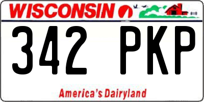 WI license plate 342PKP