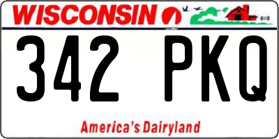 WI license plate 342PKQ