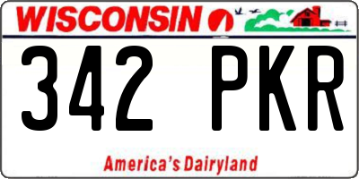 WI license plate 342PKR