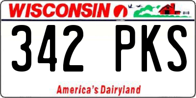 WI license plate 342PKS