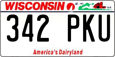 WI license plate 342PKU