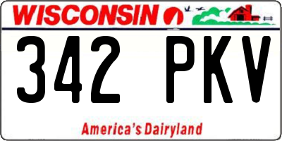 WI license plate 342PKV