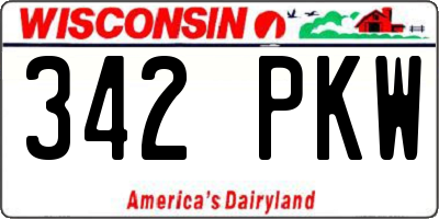 WI license plate 342PKW