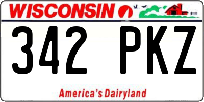 WI license plate 342PKZ