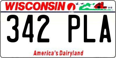 WI license plate 342PLA
