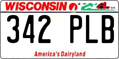 WI license plate 342PLB