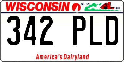 WI license plate 342PLD