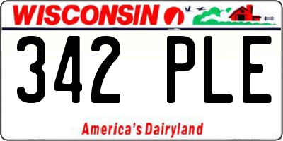 WI license plate 342PLE
