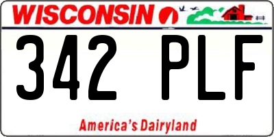 WI license plate 342PLF