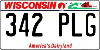 WI license plate 342PLG