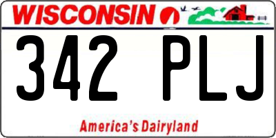 WI license plate 342PLJ