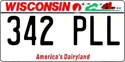 WI license plate 342PLL