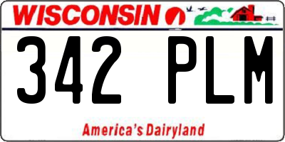 WI license plate 342PLM