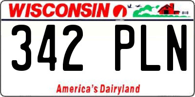 WI license plate 342PLN