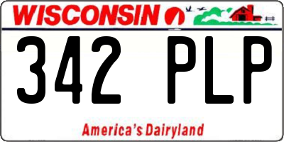 WI license plate 342PLP