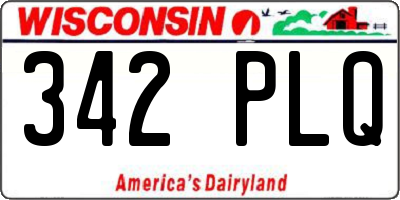 WI license plate 342PLQ