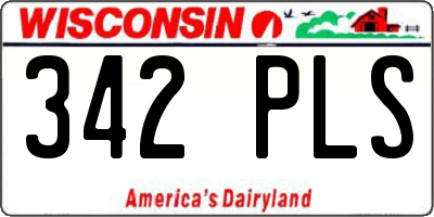 WI license plate 342PLS