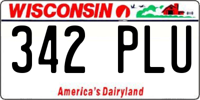 WI license plate 342PLU