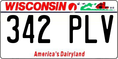 WI license plate 342PLV