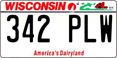 WI license plate 342PLW