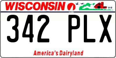 WI license plate 342PLX