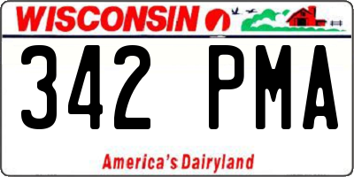 WI license plate 342PMA