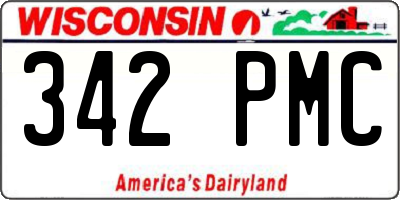 WI license plate 342PMC