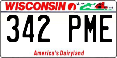 WI license plate 342PME
