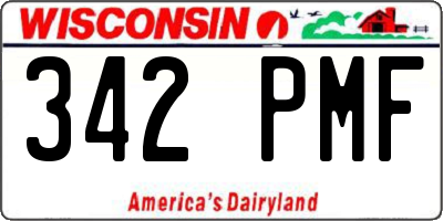 WI license plate 342PMF