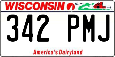 WI license plate 342PMJ