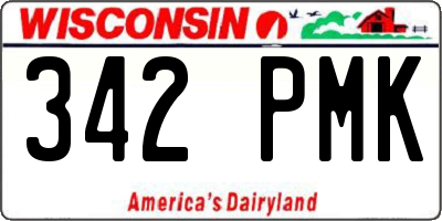 WI license plate 342PMK