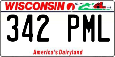 WI license plate 342PML