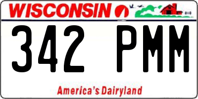 WI license plate 342PMM