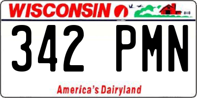 WI license plate 342PMN