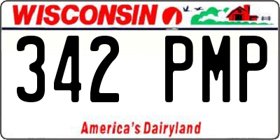 WI license plate 342PMP