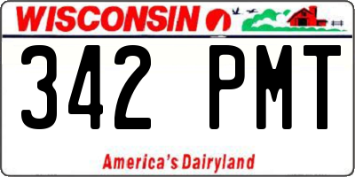 WI license plate 342PMT