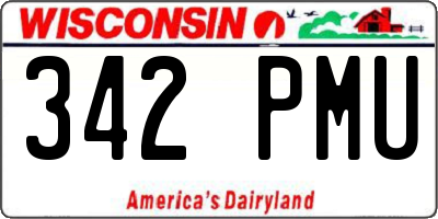 WI license plate 342PMU
