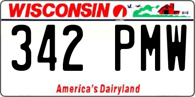 WI license plate 342PMW